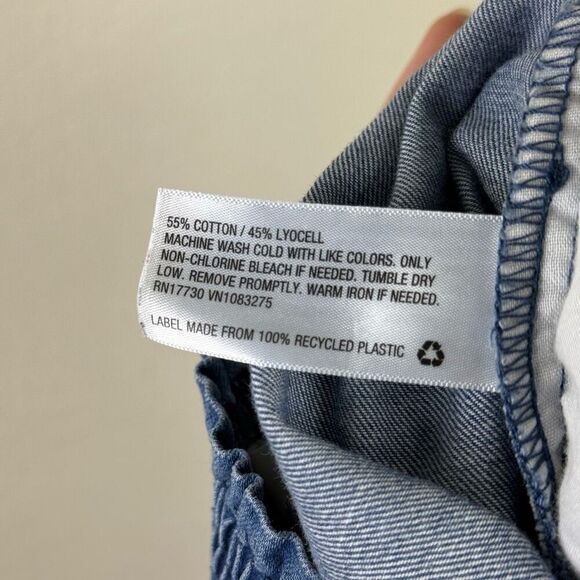 Universal Thread Medium Wash High Rise Paper Bag Chambray Denim Shorts Size XS - Picture 5 of 5